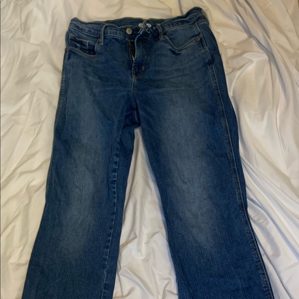High Rise Flare Ankle Jeans